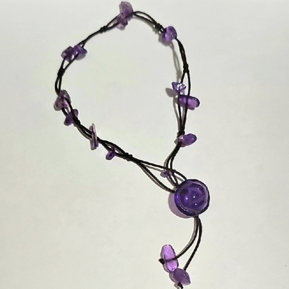 Conscious Items Jewelry - Amethyst Rose Chip Stone Ankelt